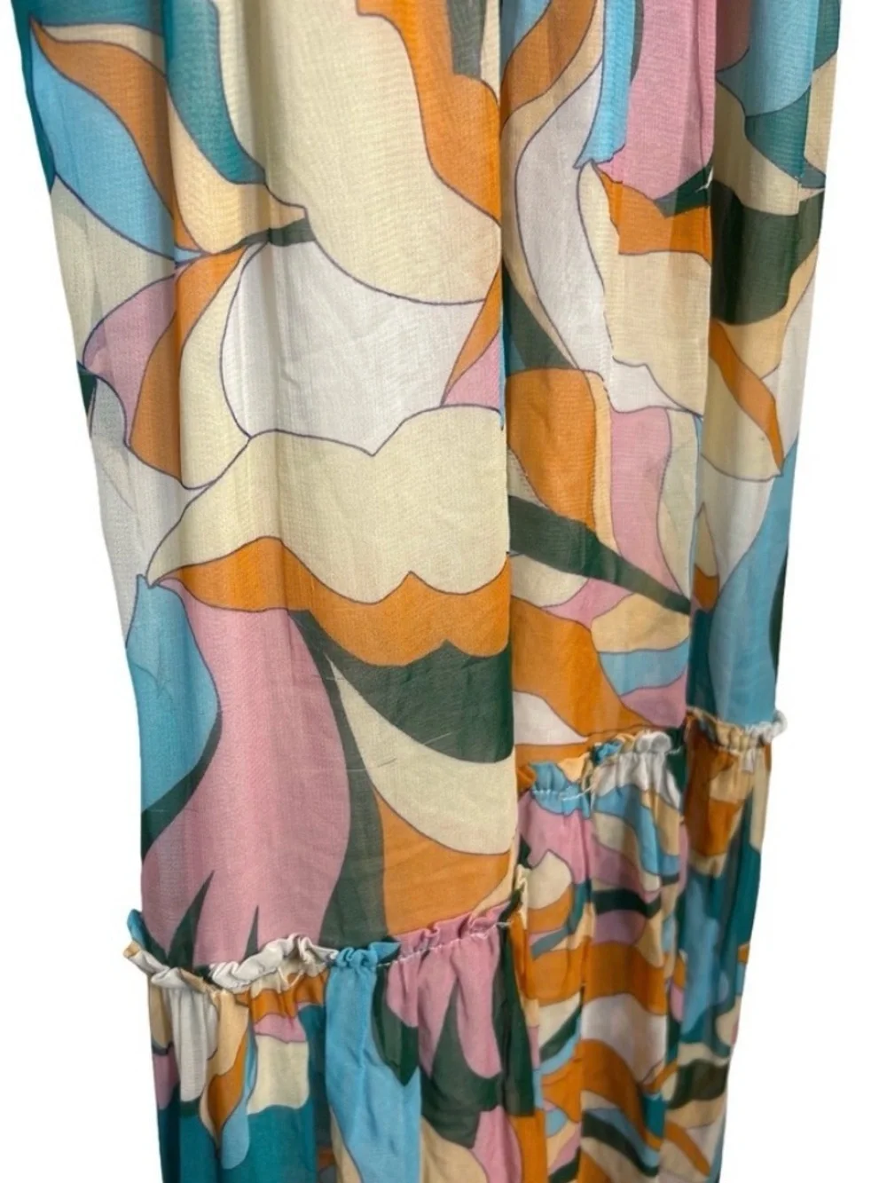 Anthropology Maeve Tierd Keyhole Maxi Dress